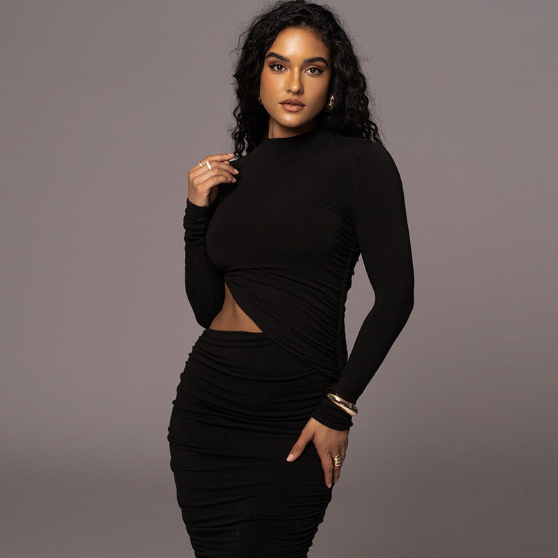 Women's Pleated Cut-Out Party Dress