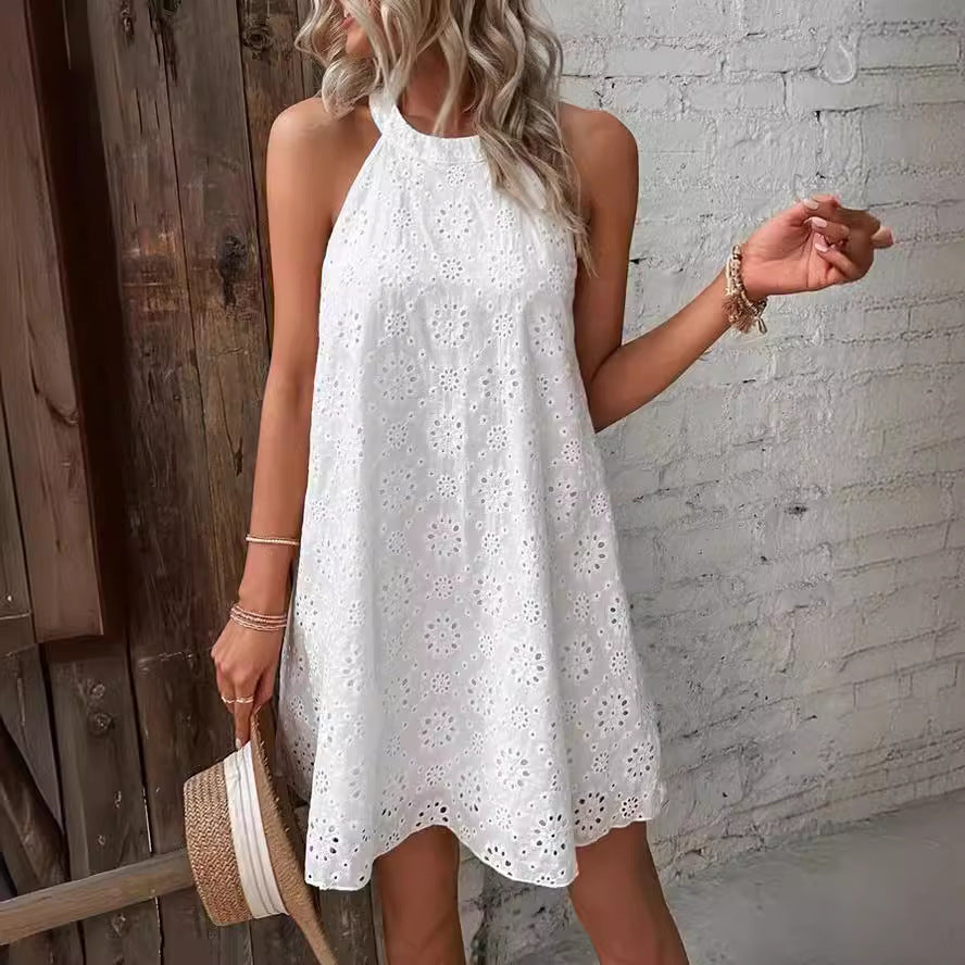 Womens Lace Halter Sundress