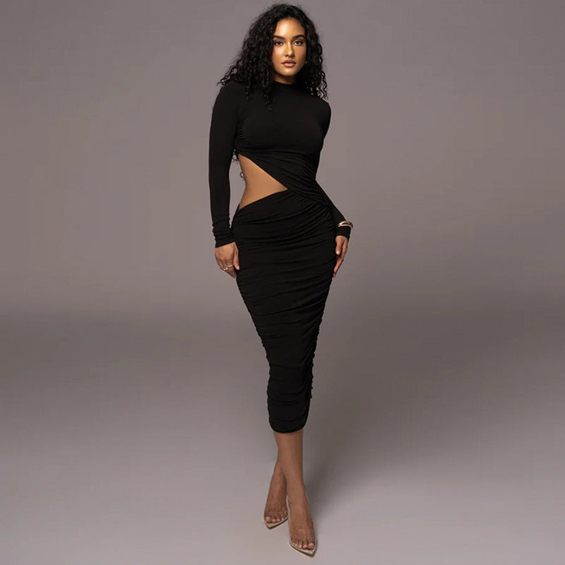 Women's Pleated Cut-Out Party Dress