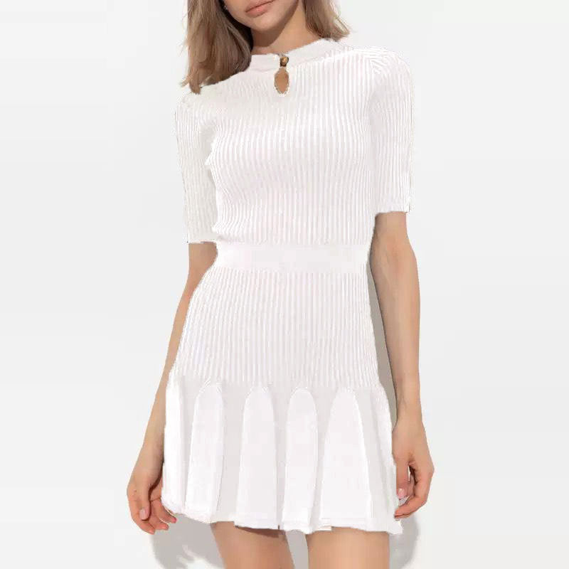 Retro Style Black Knitted Dress