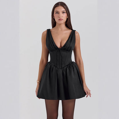 Sleeveless Halter Neck Mini Dress